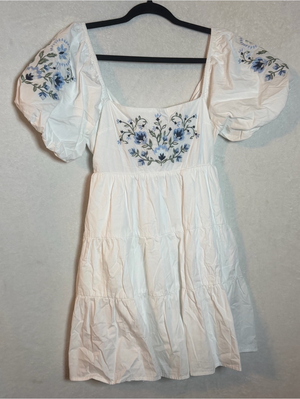 Mi Ami babydoll white dress with embroidery